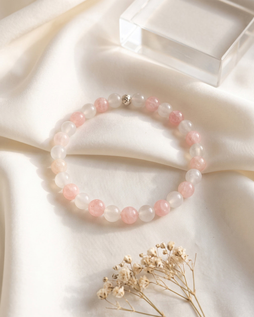 Pink Jade & White Agate
