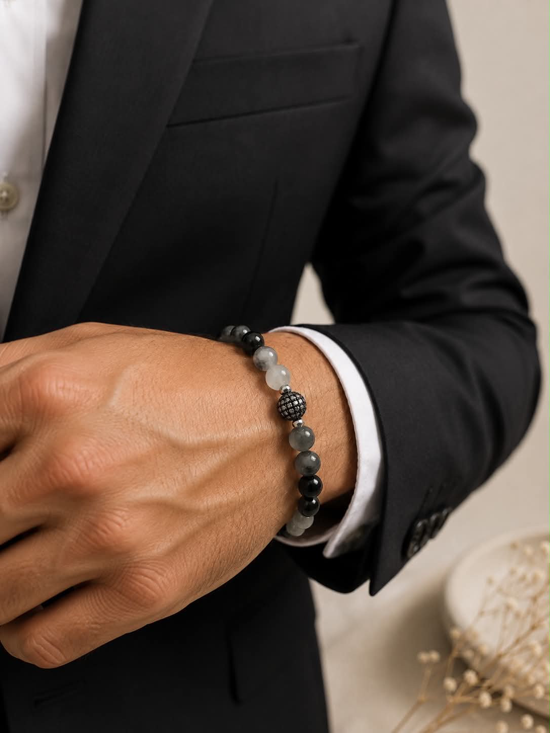 Silver Quartz & Black Onyx