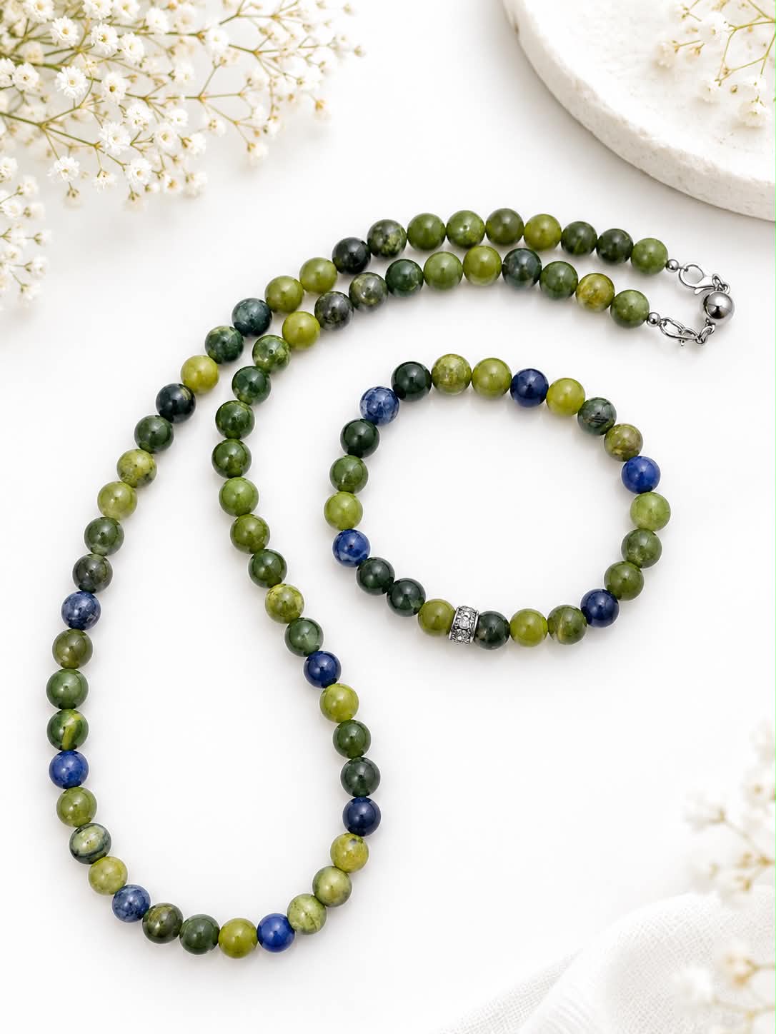 Nephrite Jade & Sodalite