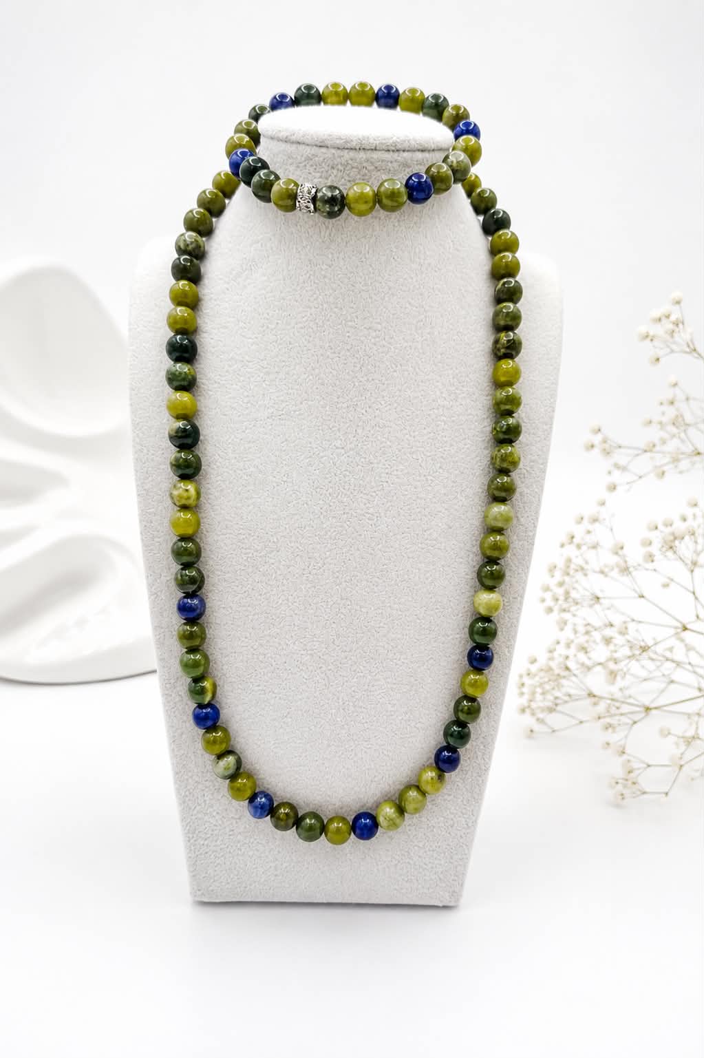 Nephrite Jade & Sodalite