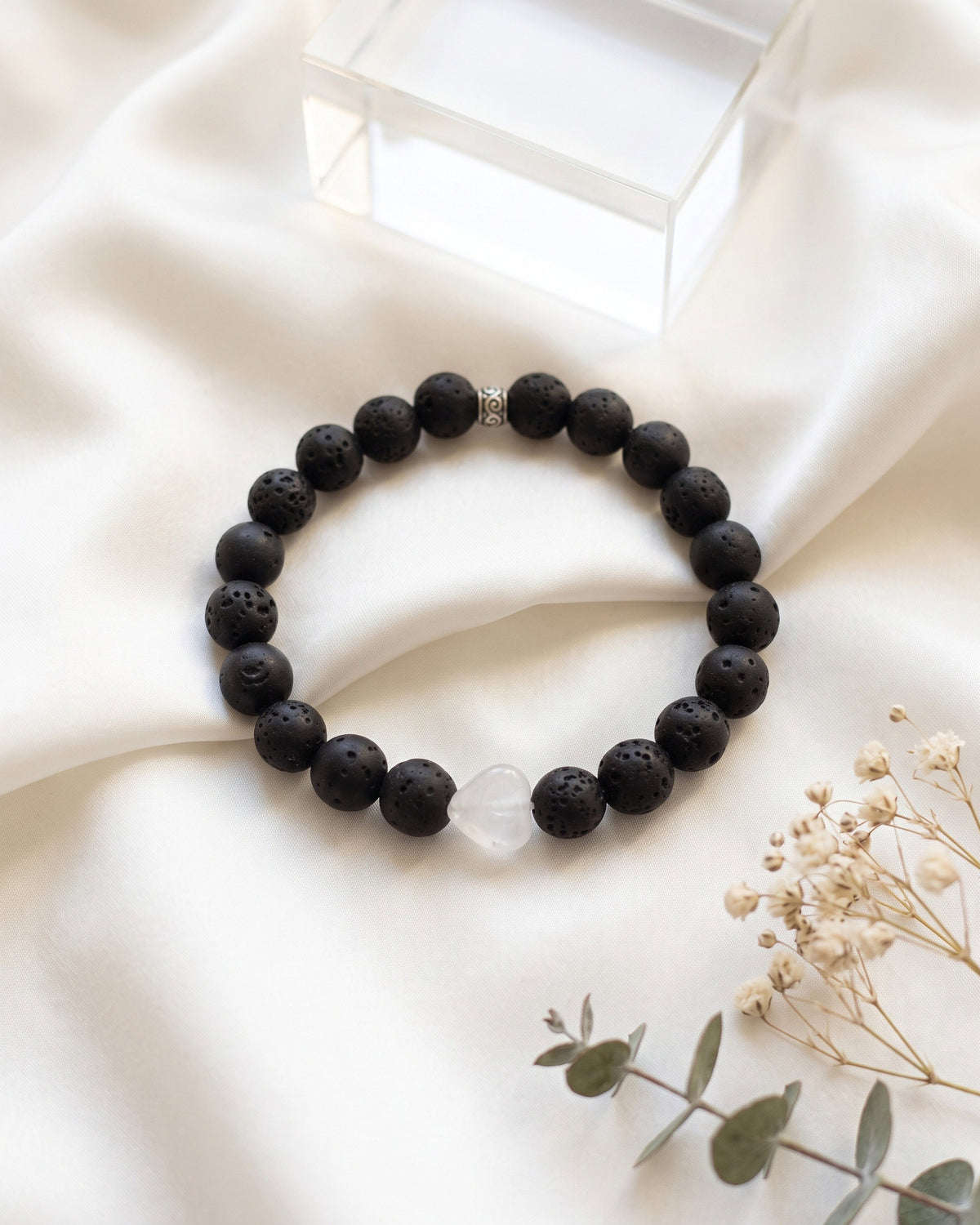 Lava Stone with Crystal Heart