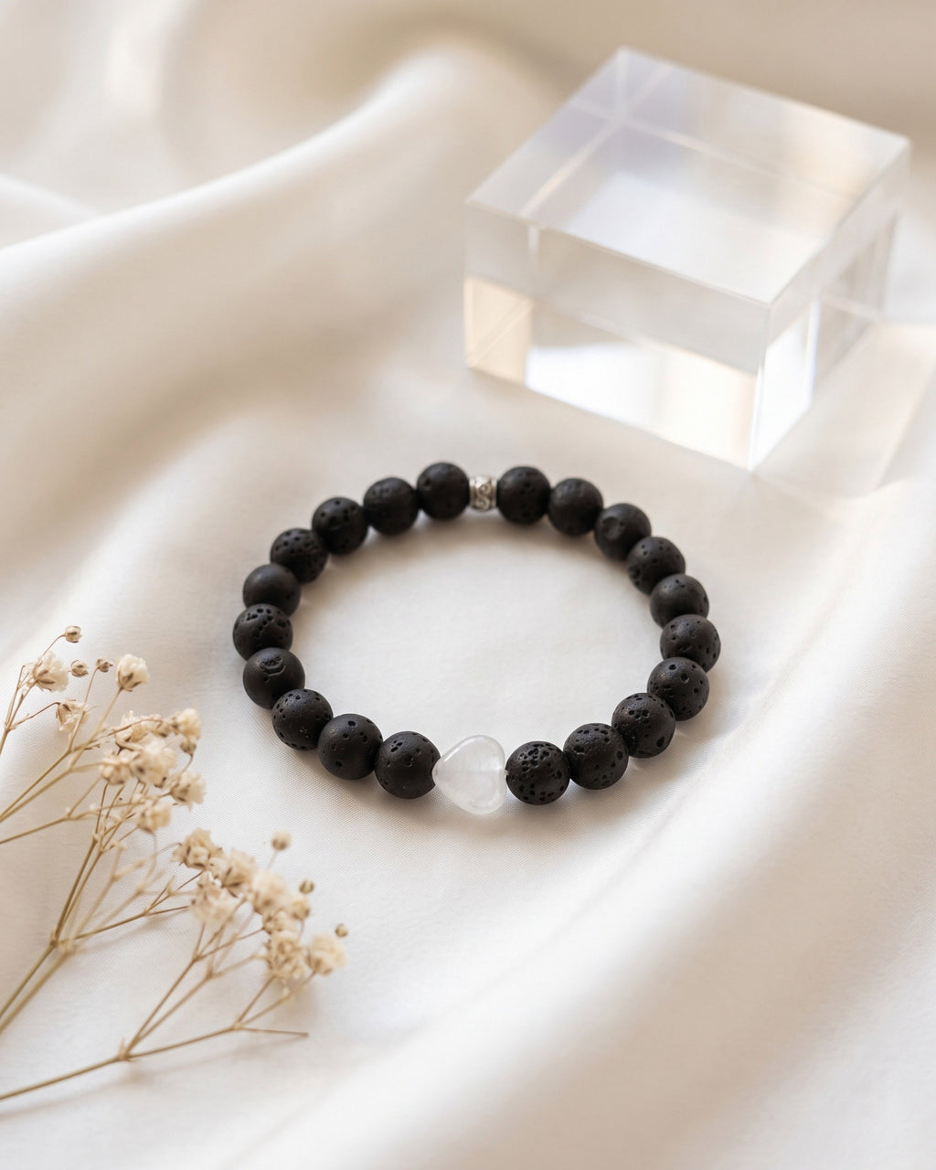 Lava Stone with Crystal Heart