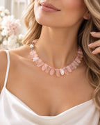 Rose Quartz Nugget Necklace