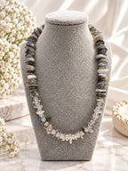 Labradorite Chip & Frosted White Jade